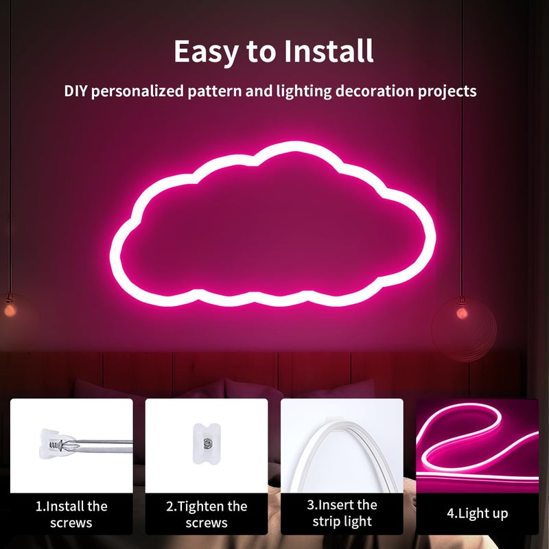 iNextStation 12V Pink LED Strip Lights 16.4FT, Flexible Silicone Neon Rope Light, Waterproof, Cuttable, Dimmable & Linkable, for Cabinet, Ceiling, Wall, Bedroom, Kitchen, Garage (No Adapter) - Image 4